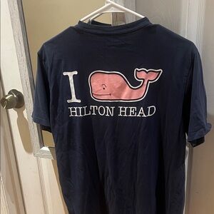 Hilton Head Vineyard Vines Navy and Pink Short Sleeve Tee